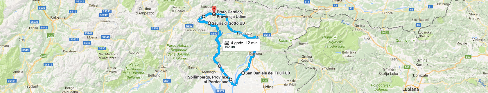Trasa w okół Prato Carnico