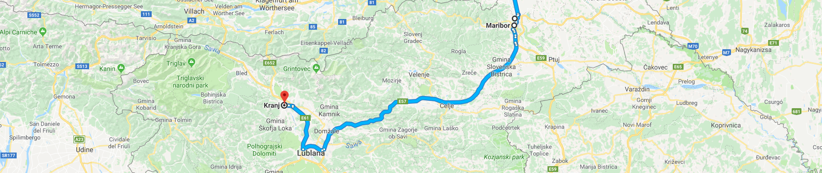 Trasa po Słowenii - z Mariboru do Kanj