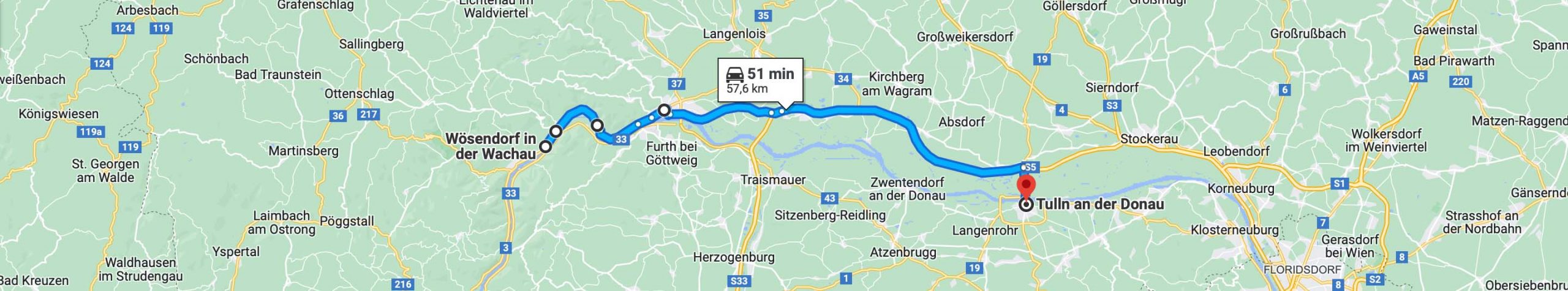 Trasa: Dolina Wachau – Tulln an der Donau