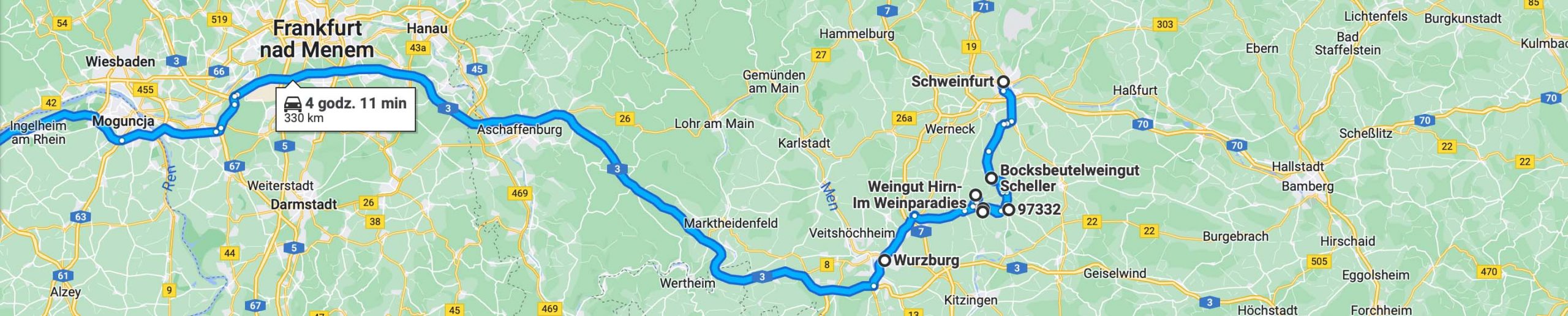 Trasa po Frankonii - od Schweinfurt do Würzburga