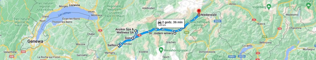 Trasa: Sion - Niederwald (Valais)