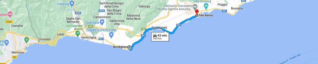 Trasa po Riwierze Włoskiej: San Remo - Bordighera i znów San Remo